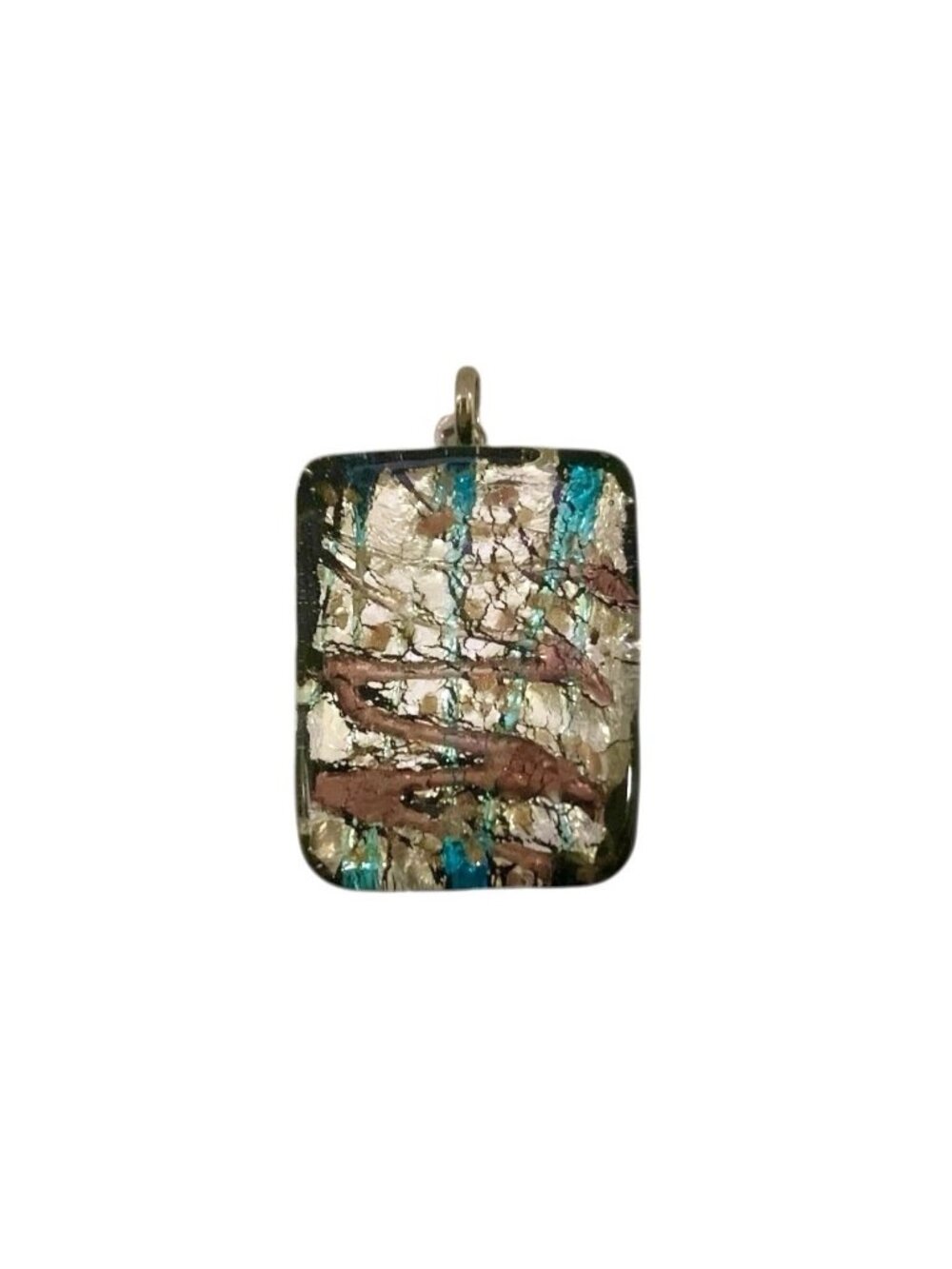 Necklace Handmade Dichroic Glass Pendant Vintage Jewelry Abstract Design Gift